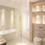 interior design of a master bathroom